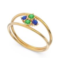 Petite Modern Double Line Pave Unmajjati Ring