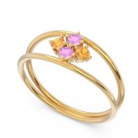 Petite Modern Double Line Pave Unmajjati Ring