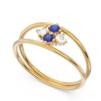 Petite Modern Double Line Pave Unmajjati Ring