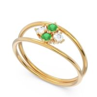 Petite Modern Double Line Pave Unmajjati Ring