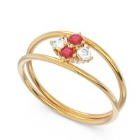 Petite Modern Double Line Pave Unmajjati Ring