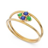 Petite Modern Double Line Pave Unmajjati Ring
