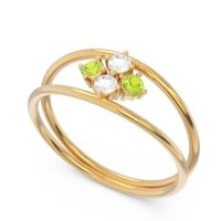 Petite Modern Double Line Pave Unmajjati Ring