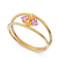 Petite Modern Double Line Pave Unmajjati Ring
