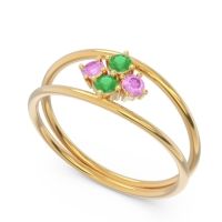 Petite Modern Double Line Pave Unmajjati Ring