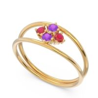 Petite Modern Double Line Pave Unmajjati Ring