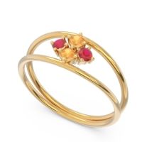Petite Modern Double Line Pave Unmajjati Ring
