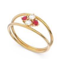 Petite Modern Double Line Pave Unmajjati Ring