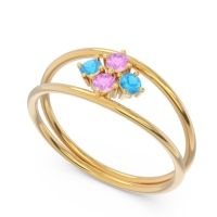 Petite Modern Double Line Pave Unmajjati Ring
