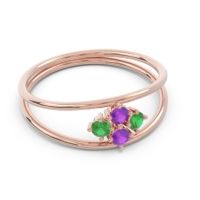 Petite Modern Double Line Pave Unmajjati Ring