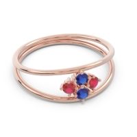 Petite Modern Double Line Pave Unmajjati Ring