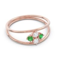 Petite Modern Double Line Pave Unmajjati Ring