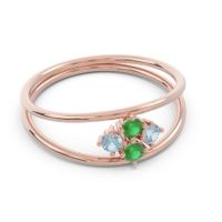 Petite Modern Double Line Pave Unmajjati Ring