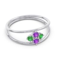 Petite Modern Double Line Pave Unmajjati Ring