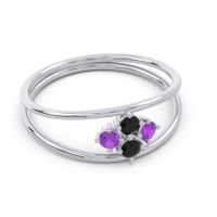 Petite Modern Double Line Pave Unmajjati Ring