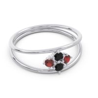 Petite Modern Double Line Pave Unmajjati Ring