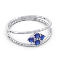 Petite Modern Double Line Pave Unmajjati Ring