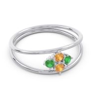 Petite Modern Double Line Pave Unmajjati Ring