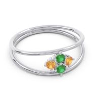 Petite Modern Double Line Pave Unmajjati Ring