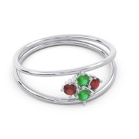 Petite Modern Double Line Pave Unmajjati Ring