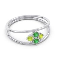 Petite Modern Double Line Pave Unmajjati Ring