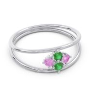 Petite Modern Double Line Pave Unmajjati Ring