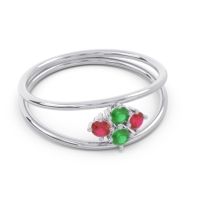Petite Modern Double Line Pave Unmajjati Ring