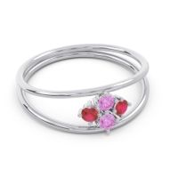 Petite Modern Double Line Pave Unmajjati Ring