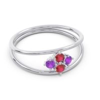 Petite Modern Double Line Pave Unmajjati Ring