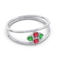 Petite Modern Double Line Pave Unmajjati Ring