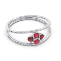 Petite Modern Double Line Pave Unmajjati Ring
