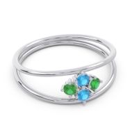 Petite Modern Double Line Pave Unmajjati Ring