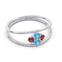 Petite Modern Double Line Pave Unmajjati Ring