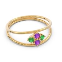 Petite Modern Double Line Pave Unmajjati Ring