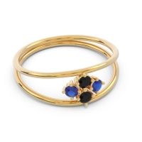 Petite Modern Double Line Pave Unmajjati Ring