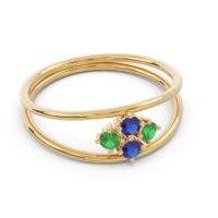 Petite Modern Double Line Pave Unmajjati Ring