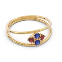 Petite Modern Double Line Pave Unmajjati Ring