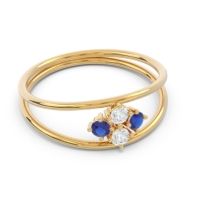 Petite Modern Double Line Pave Unmajjati Ring