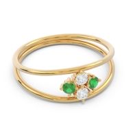 Petite Modern Double Line Pave Unmajjati Ring