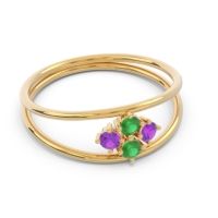 Petite Modern Double Line Pave Unmajjati Ring
