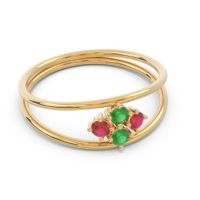 Petite Modern Double Line Pave Unmajjati Ring