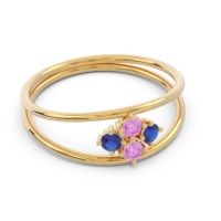 Petite Modern Double Line Pave Unmajjati Ring