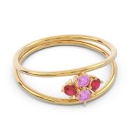 Petite Modern Double Line Pave Unmajjati Ring