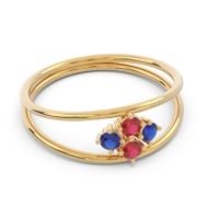 Petite Modern Double Line Pave Unmajjati Ring