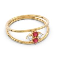 Petite Modern Double Line Pave Unmajjati Ring