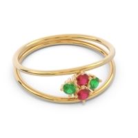 Petite Modern Double Line Pave Unmajjati Ring