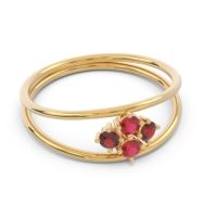 Petite Modern Double Line Pave Unmajjati Ring