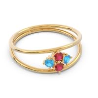 Petite Modern Double Line Pave Unmajjati Ring