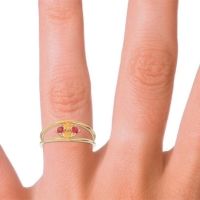 Petite Modern Double Line Pave Unmajjati Ring