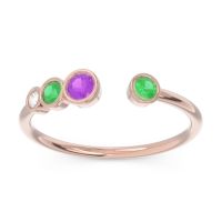 Petite Modern Open Bezel Vihvarita Ring